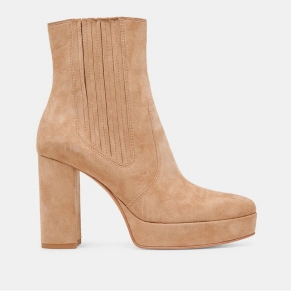 DOLCE VITA Suede Cinny Boots in Camel - Picture 1 of 8
